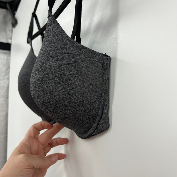 Adore Me Black Gray Underwire T-shirt Bra, Adjustable Straps Basic Women 34DDD - Picture 6 of 9